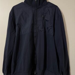 Saks on Fifth Black label Black Zip Up‎ Jacket 100% cotton int 100% nylon ext